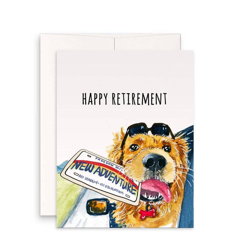 The Road Trip Adventure Awaits Retirement Card | The Playful Pooch