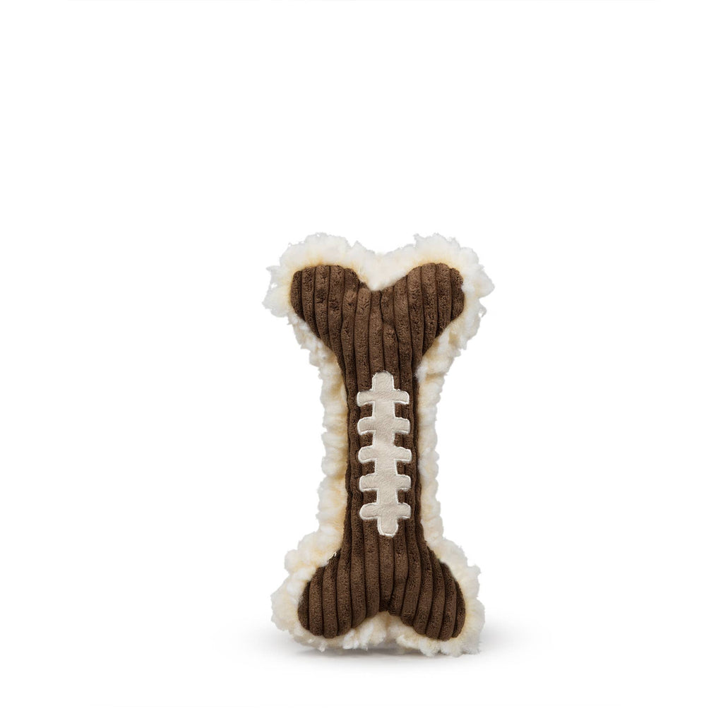 The HuggleFleece® & Corduroy Pigskin Dog Bone Toy | The Playful Pooch