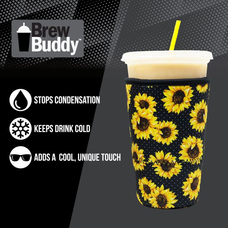 The Sunflower Brew Buddy Insulated Iced Coffee Drink Sleeve | The Playful Pooch
