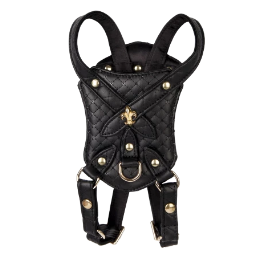 The Black Sparkle Vegan Leather Dog Harness | The Playful Pooch