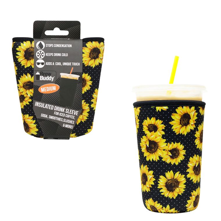 The Sunflower Brew Buddy Insulated Iced Coffee Drink Sleeve | The Playful Pooch
