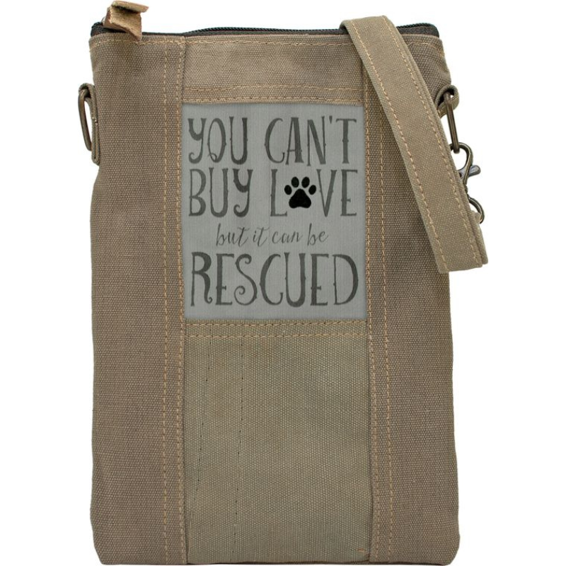 The Rescue Dog Recycled Military Tent Crossbody Bag | The Playful Pooch